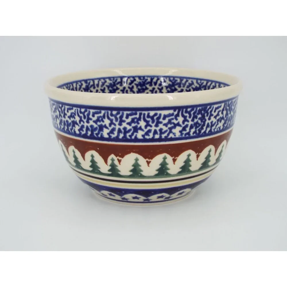 Boleslawiec Polish Pottery Evergreen Pine Tree Bowl 3.75